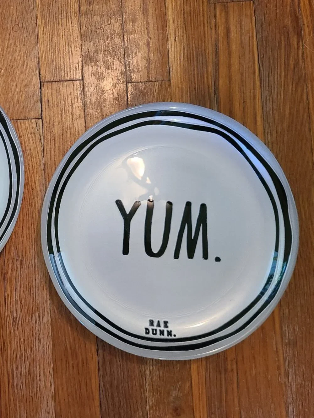 Rae Dunn YUM Glass Salad Plates 8